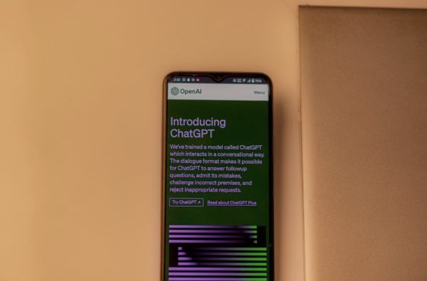 Phone showing OpenAI ChatGPT ui