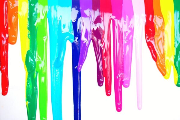 Multi-colored paint dripping