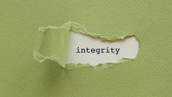The word integrity typed on paper