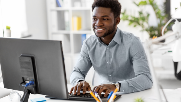 Man on his computer